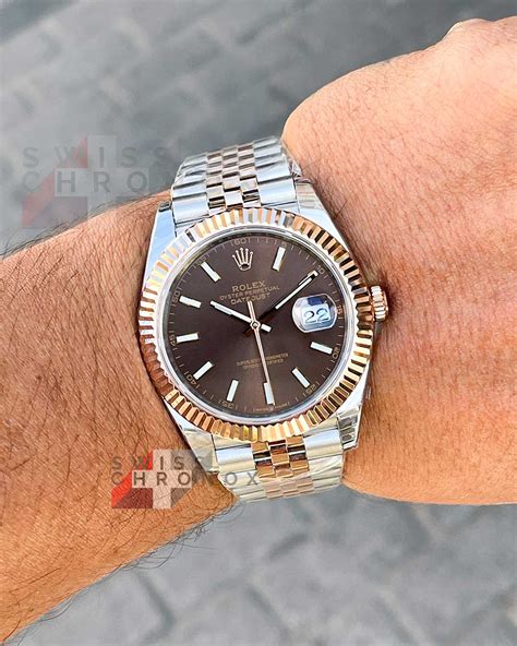 rolex datejust chocolate 36|Rolex Datejust 41 everose gold.